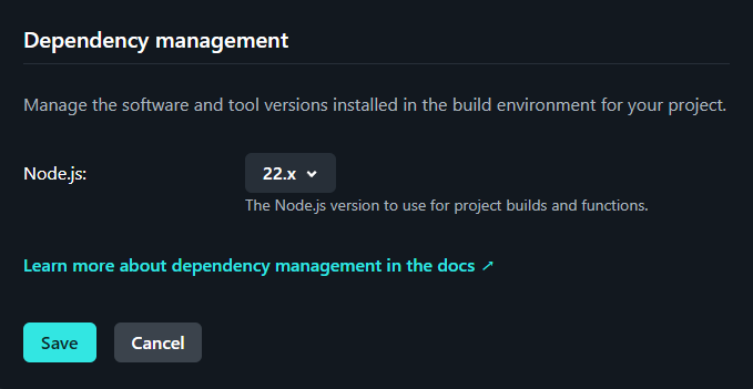 Node Version Configuration